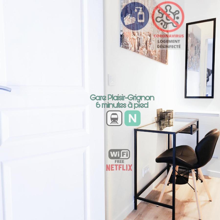 Detente & Jardin By Beds4Wanderlust - Charmant T2 Avec Jardin - Gare Plaisir-Grignon, Versailles 20Km Esterno foto